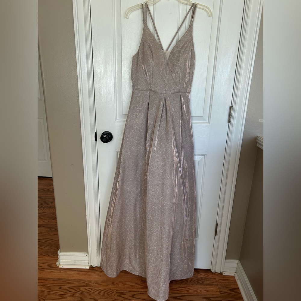 Sparkling pink ballgown with adjustable straps